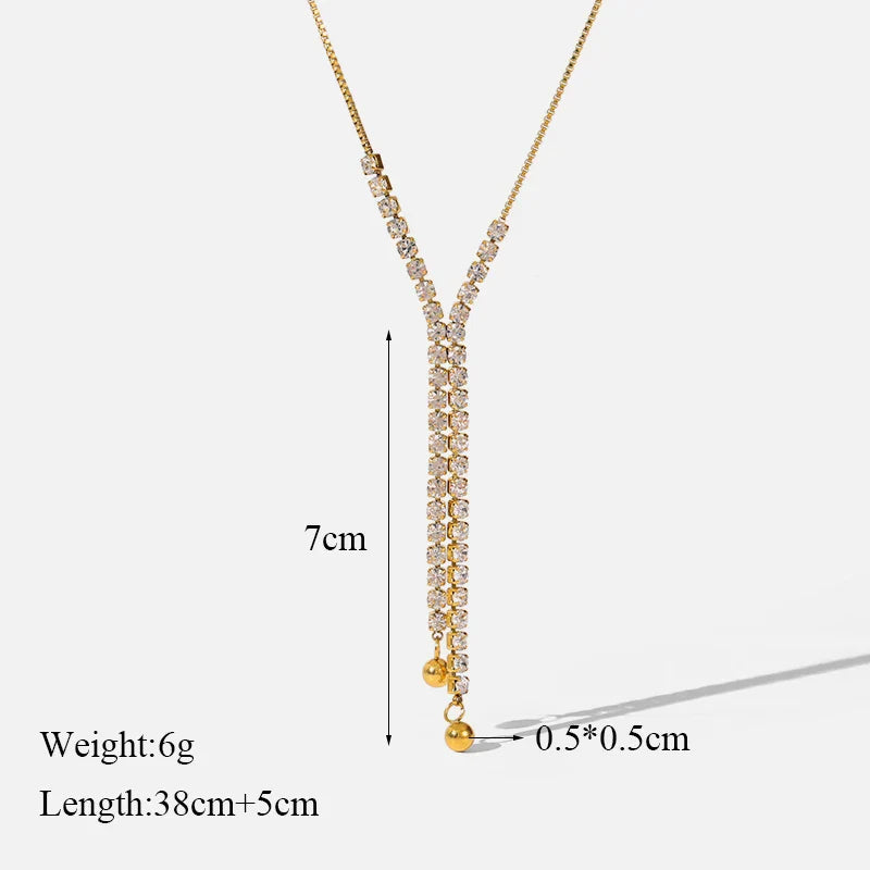 GANEMLY 316L Stainless Steel Water Drop Pendant Necklace – Trendy 18K Gold Plated Women’s Jewelry Gift