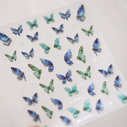 5D Glitter Butterfly Nail Sticker – Kawaii Aurora Nail Art Decal for DIY Manicure & Nail Decorations
