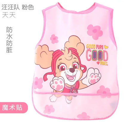 PAW Patrol Waterproof Baby Bib - Cartoon Sleeveless Pocket Apron for Self-Feeding & Mealtime