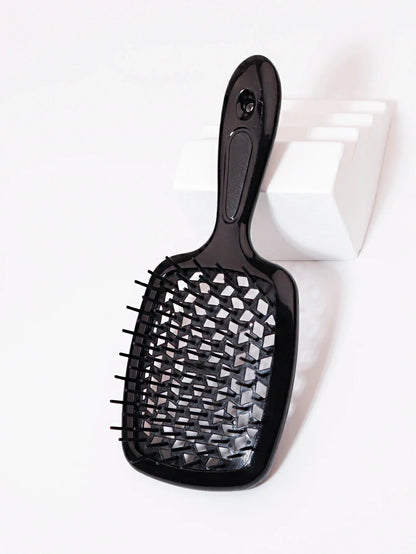 Tangled Hair Combing Massage Brush — Hollow Curly Hair Salon Brush for Real Hair & Wigs