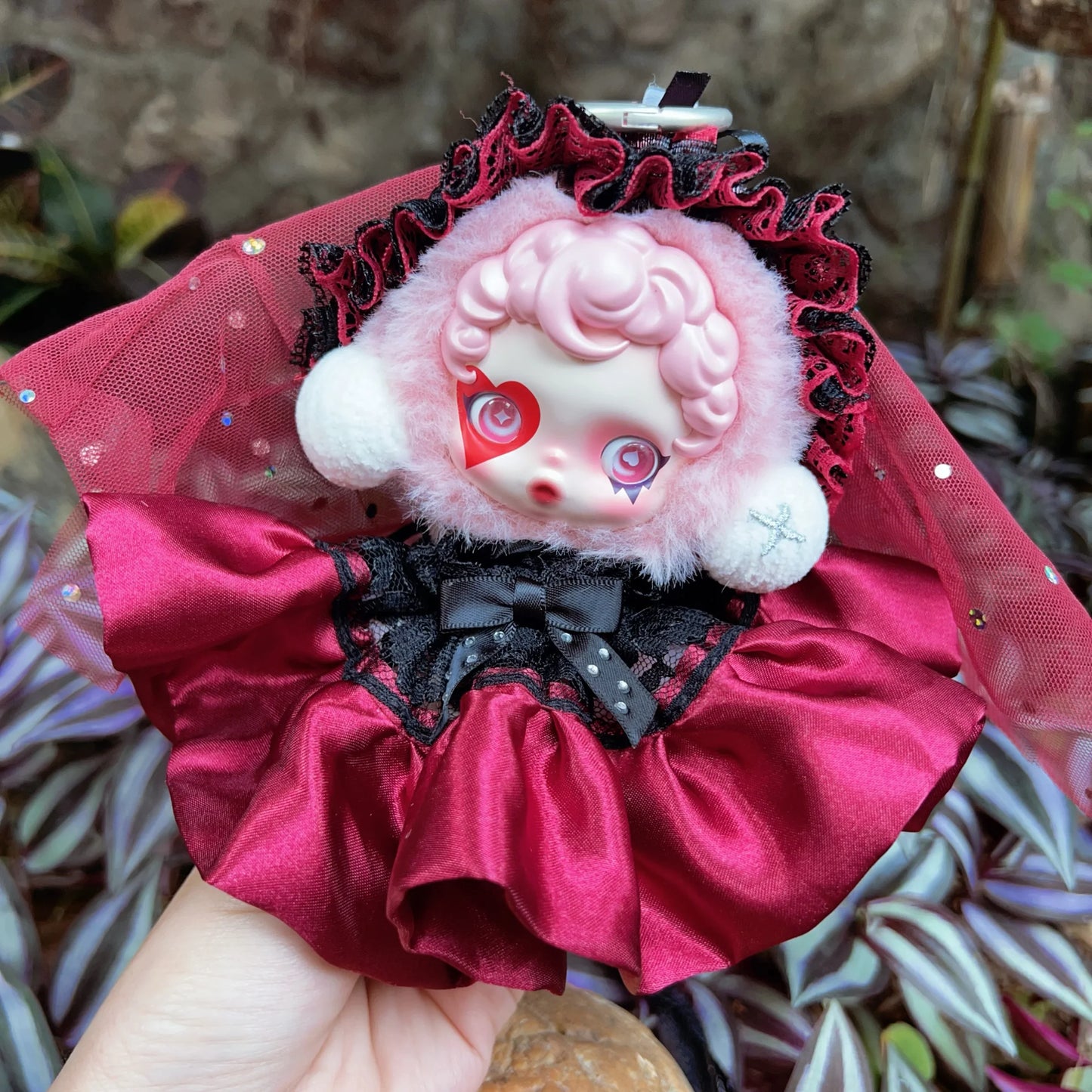 10cm Skullpanda Doll Clothes – Vintage Princess Dress Set with Headwear, Winter Symphony Series
