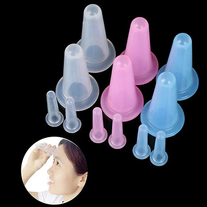 4pcs Silicone Vacuum Cupping Set – Face & Neck Massage Suction Cups for Anti-Cellulite Therapy