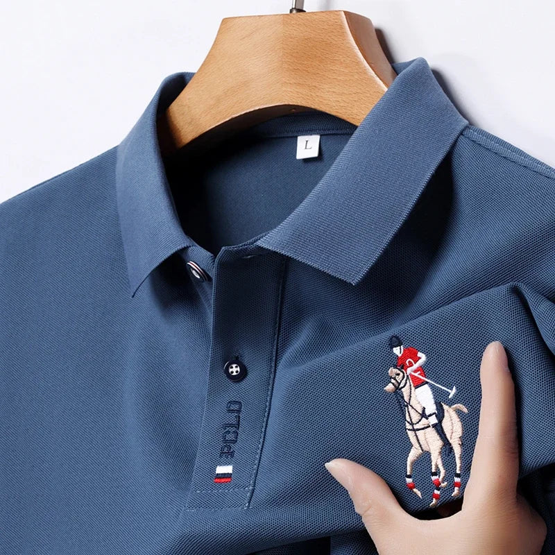 Men's Embroidered Short Sleeve Polo Shirt - Casual Summer Comfort Fashion Polo
