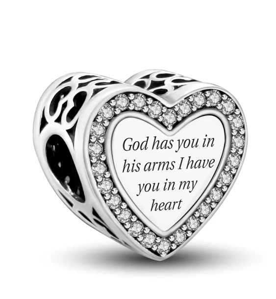 925 Sterling Silver Paw Heart Charm - Zircon Red Love Pendant Bead for DIY Bracelets & Women’s Fine Jewelry