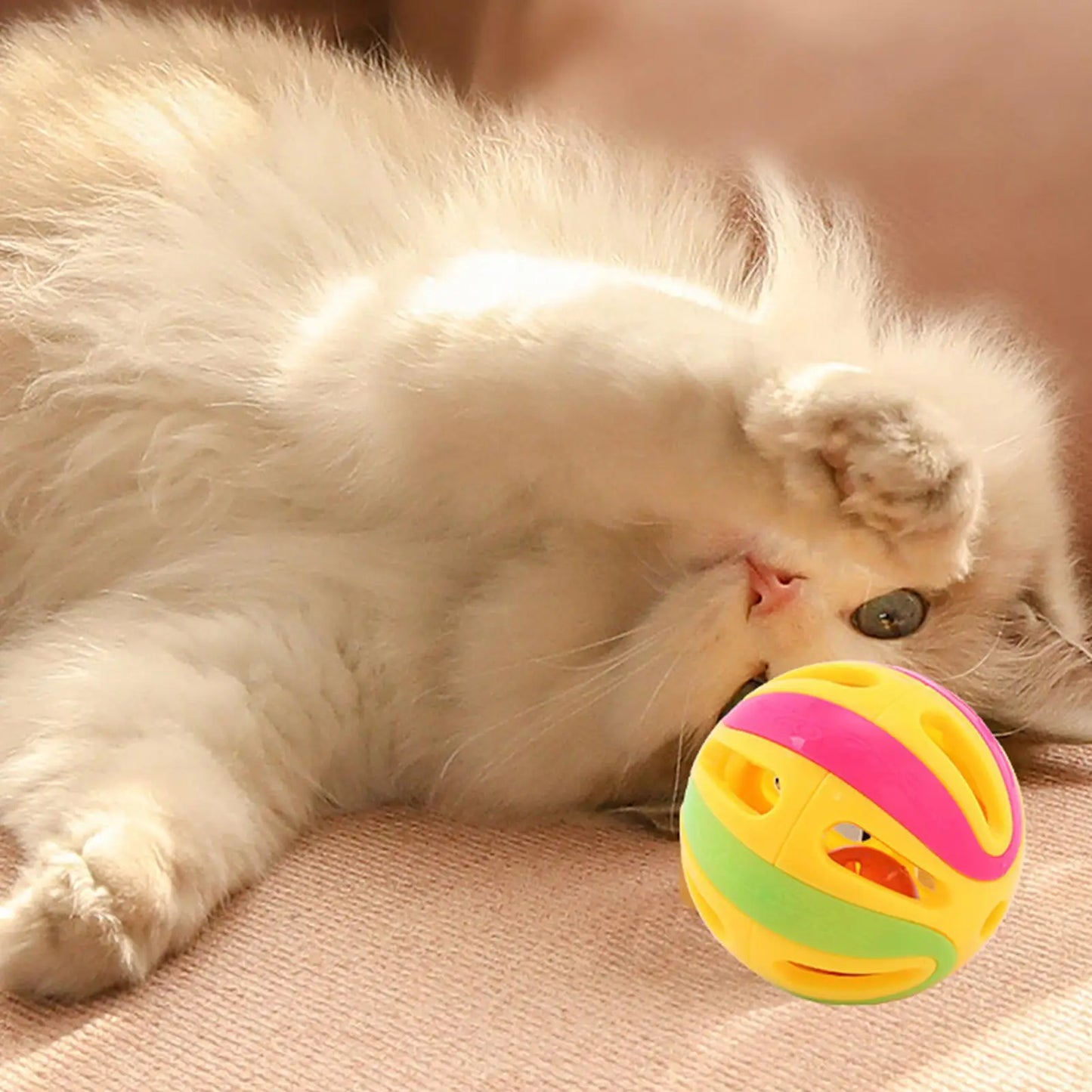 Jingle Bell Cat Toy Balls – Interactive Hollow Rattle Balls for Kitten Chasing, Pouncing & Play Exercise Toys
