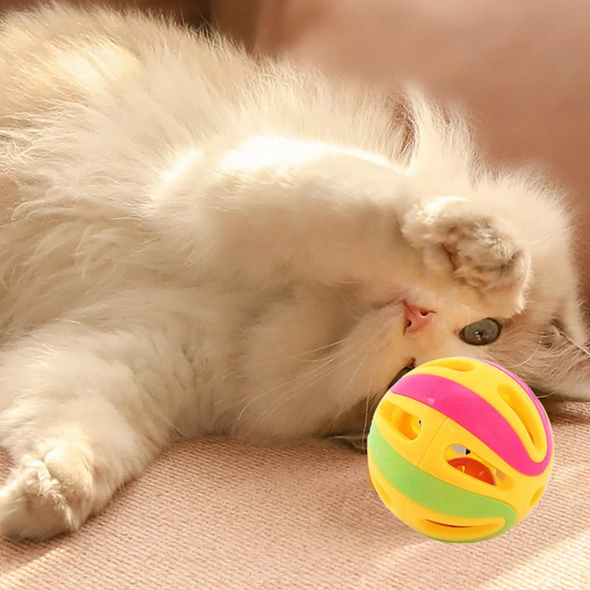 Jingle Bell Cat Toy Balls – Interactive Hollow Rattle Balls for Kitten Chasing, Pouncing & Play Exercise Toys