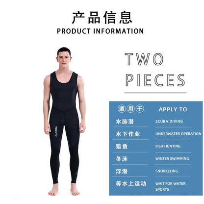 2024 Neoprene Scuba Diving Wetsuit – 1.5/3MM Winter Warm Hooded Suit with Front Zipper for Men, Surfing, Snorkeling & Spearfishing