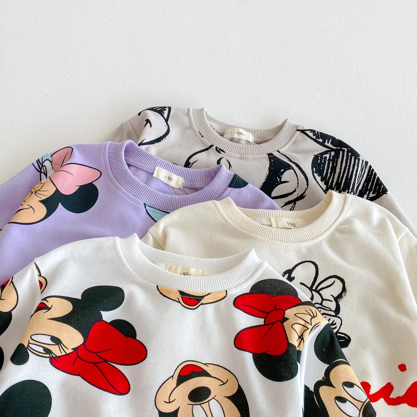 Disney Cartoon Sweatshirt Set – Autumn Long Sleeve Tops & Pants for Kids, Casual Outfit