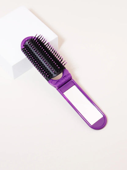 Folding Pocket Mirror Comb – Portable Travel Comb, Essential for On-the-Go Hair Care