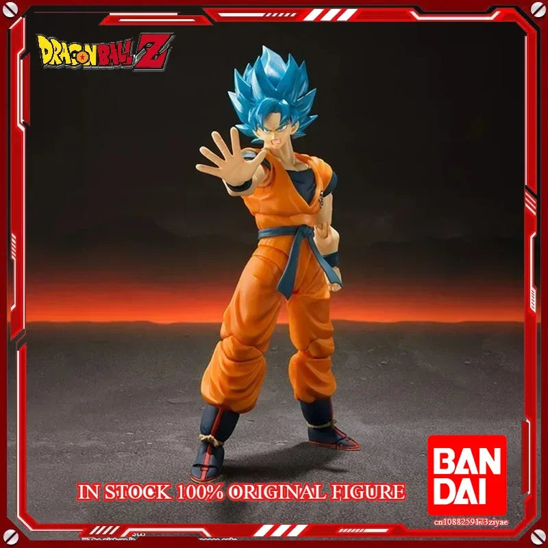 Original Bandai Dragon Ball Z S.H.Figuarts — Super Saiyan God Blue Son Goku Action Figure Model Toy