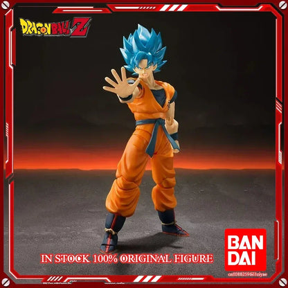 Original Bandai Dragon Ball Z S.H.Figuarts — Super Saiyan God Blue Son Goku Action Figure Model Toy