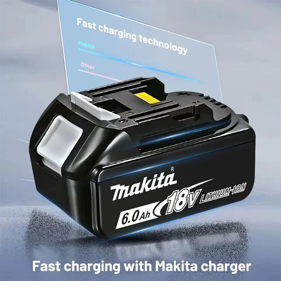 Genuine Makita 18V Battery – 6Ah/5Ah/3Ah Rechargeable for Drill DGA404, DDF487, DTW700, DTD173, HR410D, DJV182, LXT400