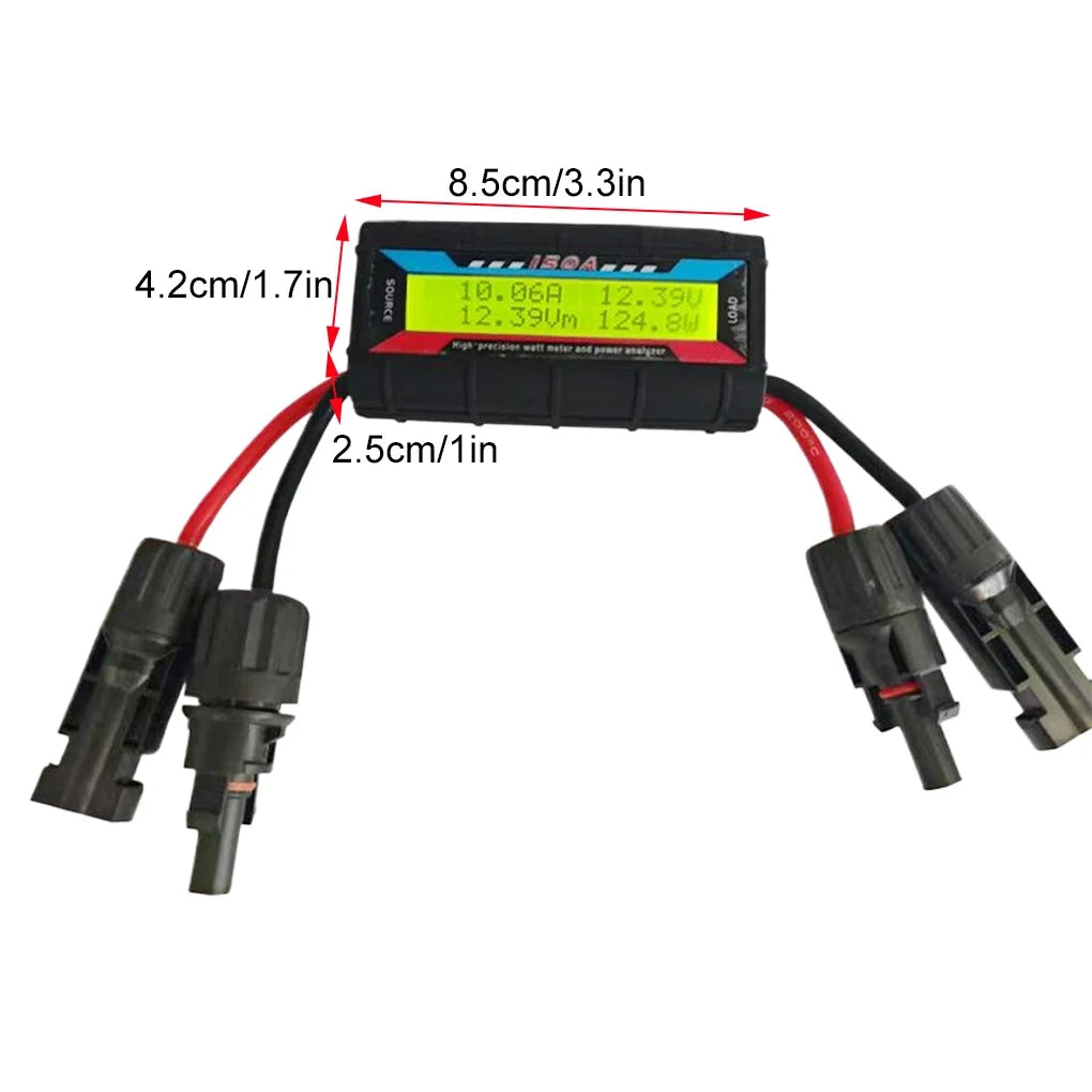 Digital Watt Meter 150A 200A 300A LCD Power Analyzer - Solar Panel & Electrical Voltage Monitor