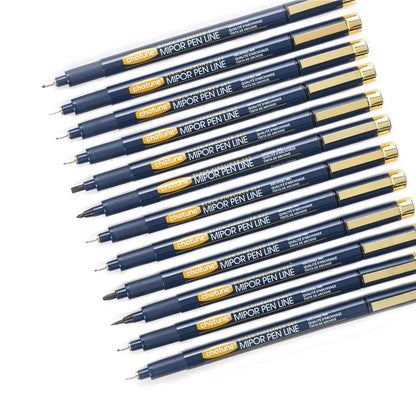 Japanese Sakura Pigma Micron Pen Set — 12 Black Fineliners for Manga, Sketching, Drawing & Comic Art