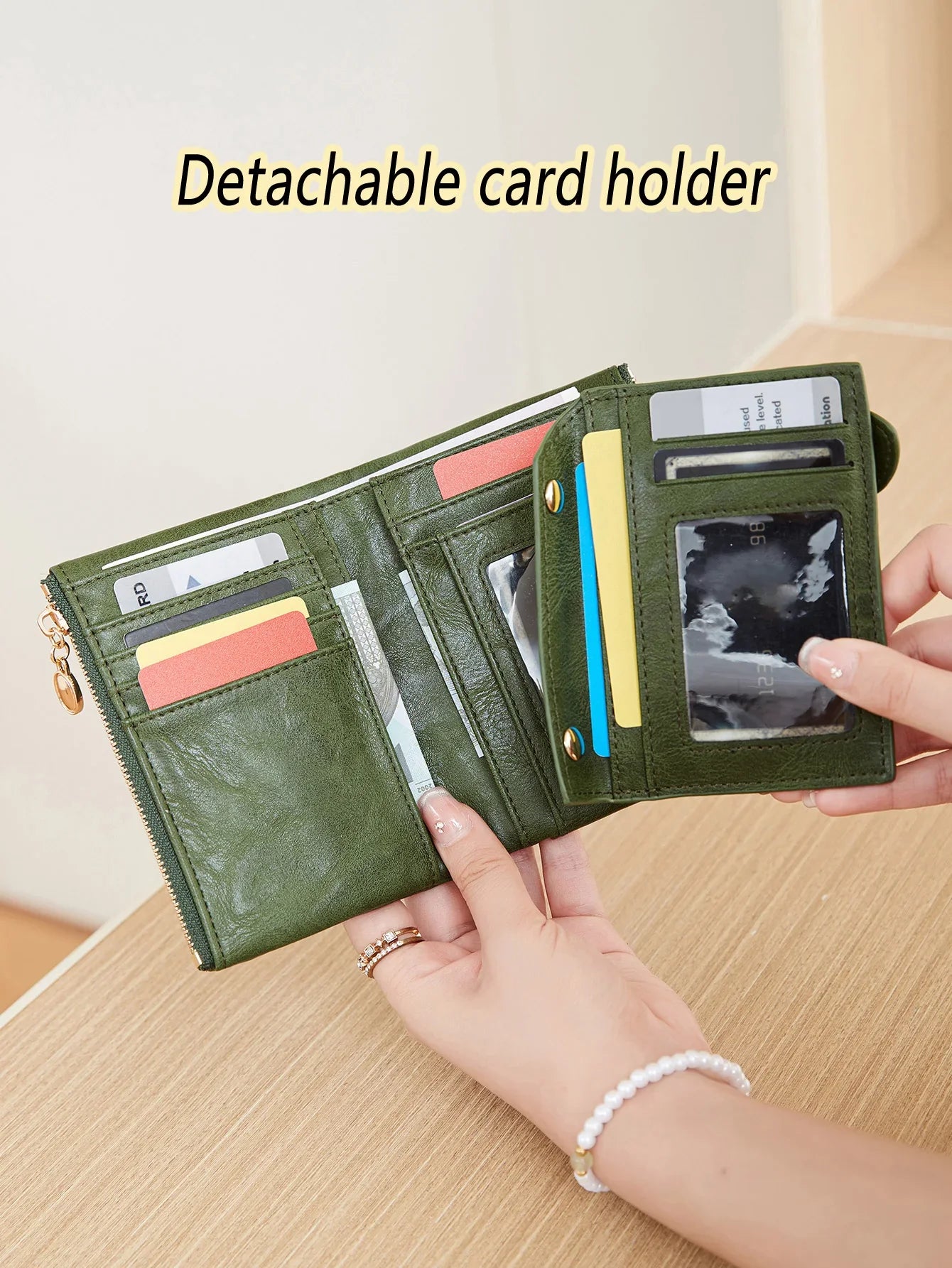 Minimalist Women’s Short Wallet – Large Capacity Triple-Layer Double Zipper Card Holder & Money Bag