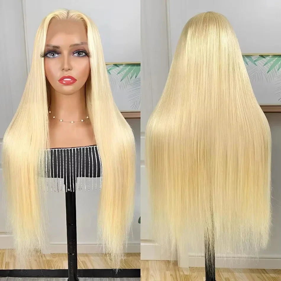 30-40 Inch Honey Blonde 250 Density 613 HD Lace Front Wig – 13x6 Transparent Straight Human Hair, 13x4 Lace Frontal Wig for Women