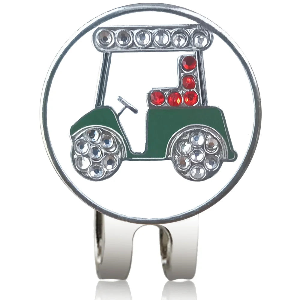 Golf Ball Marker with Hat Clip – Magnetic Alloy Marker, Tiger Putter Flog Glass & Lucky Clover Gift for Golfers