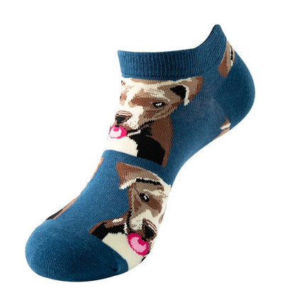 40-Style Colorful Cotton Ankle Socks – Fashion Novelty Short Socks for Men & Women, Funny Animal, Food & Avocado Casual Designs
