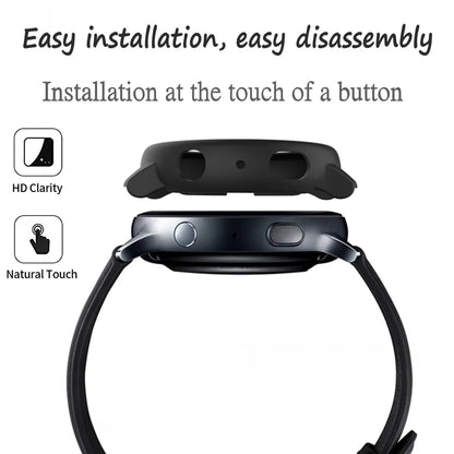 Samsung Galaxy Watch Active 2 Protective Case - Full Coverage Bumper with Tempered Glass Screen Protector for 40mm & 44mm