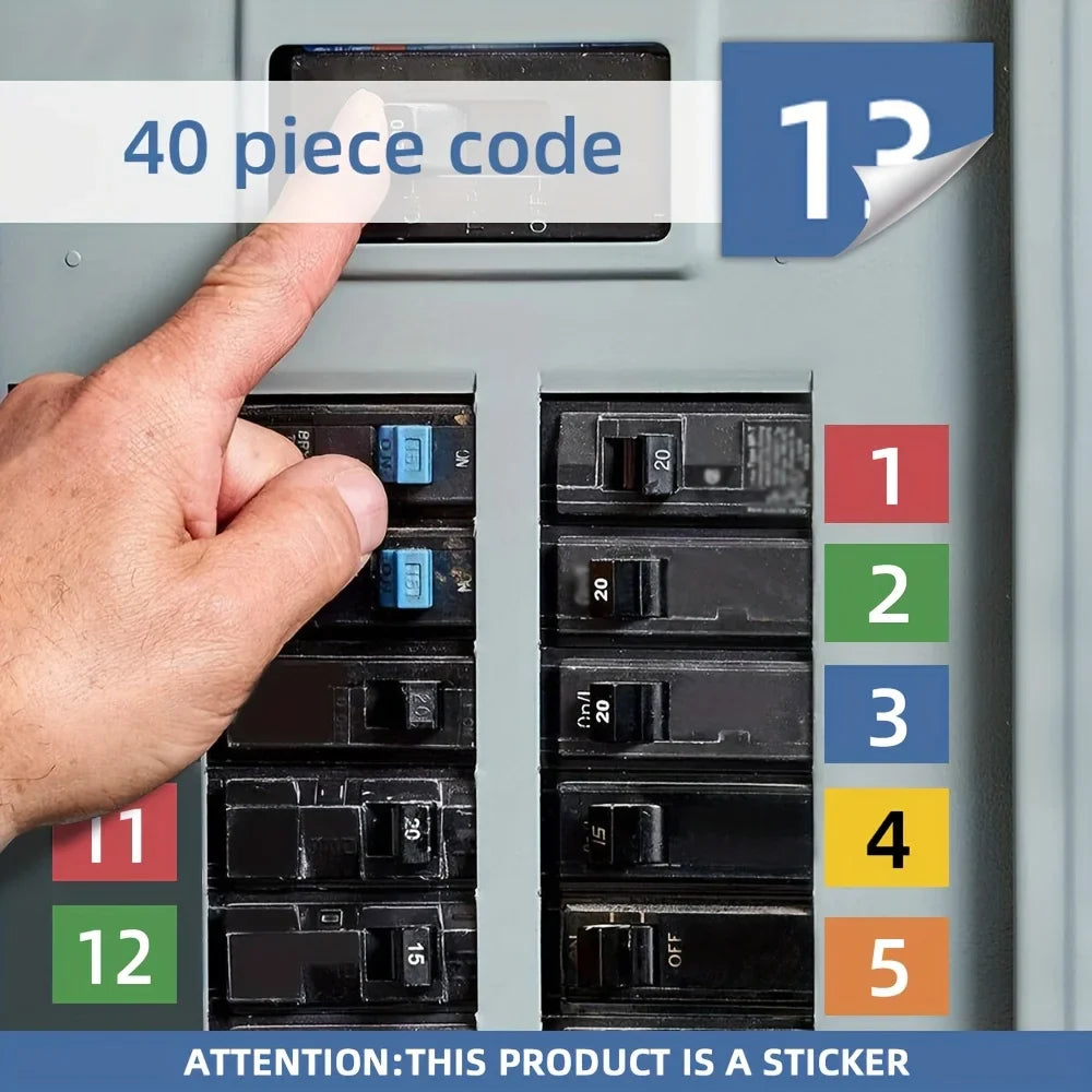 Circuit Breaker Label Sticker Set – Handwritten Stickers for Electrical Panels, Boxes & Shielding Covers