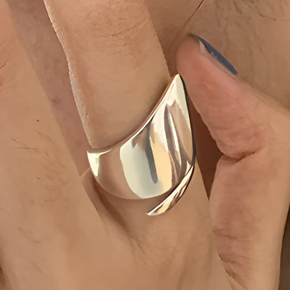 VENTFILLE 925 Sterling Silver Adjustable Ring – Vintage Hollow Line Punk Hip Hop Couple Jewelry