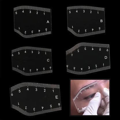 5PCS Brow Shaping Stencils – Portable Eyebrow Design Ruler for Instant Brow Drawing & Grooming Gift