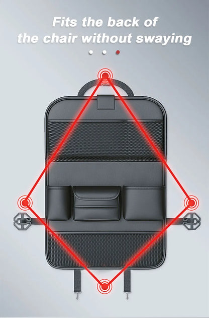 SEAMETAL Car Backseat Storage Bag – Multi-Pocket Seat Back Organizer with Foldable Tablet Tray & Large Capacity