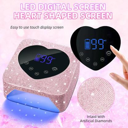 Rechargeable UV LED Nail Lamp – 30 LEDs Cordless Professional Gel Curing Light with Touch Screen, Salon Tools