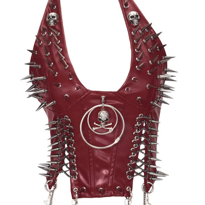 Y2K Gothic Spiked Tank Top - Punk Rock Emo Grunge Festival Style for Women