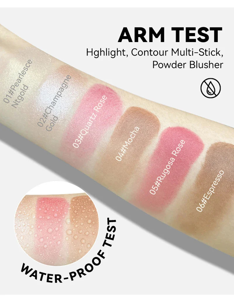 Face Pearl Stone Highlighter Stick – Long-Lasting Contour & Brightening Cheek Illuminator Makeup