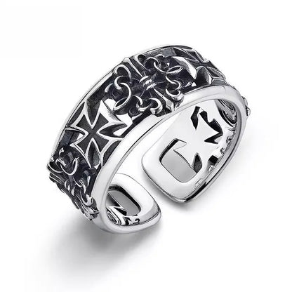 Men's Cross Ring - Vintage Y2K Punk Gothic Adjustable Couple Jewelry