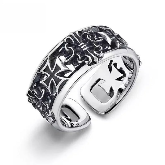 Men's Cross Ring - Vintage Y2K Punk Gothic Adjustable Couple Jewelry
