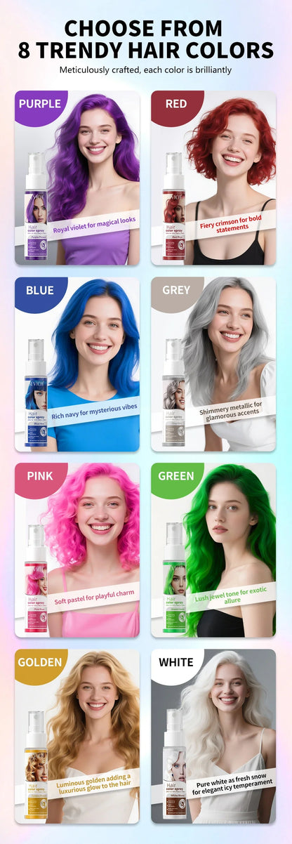 Temporary Hair Color Spray – 30ml DIY Hair Dye for Halloween, Parties & Instant Styling