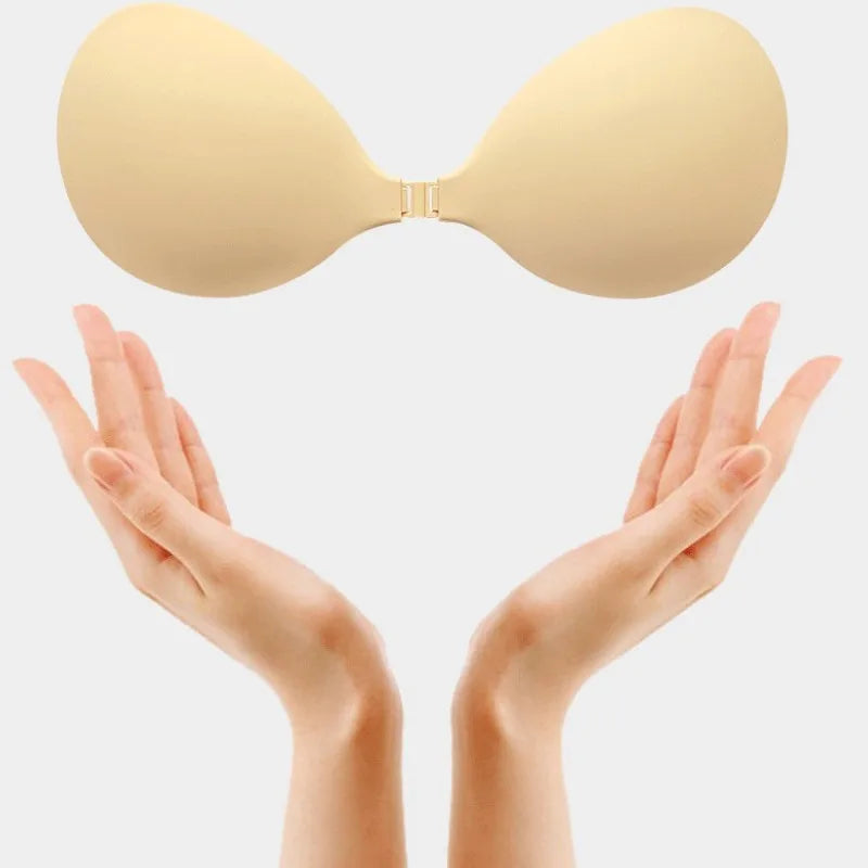 Black Strapless Push-Up Bra Cups – Reusable Invisible Nipple Covers & Chest Pads for Women Summer Dresses