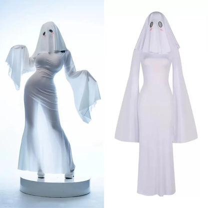 Mrs. Apricot Ghost Lady Halloween Costume - Cute Women’s Cosplay Dress for Parties & Dress-Up Events