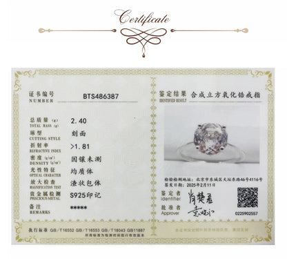 Potiy 2ct Octagon Rose Cut Morganite Pink CZ Solitaire Ring – 925 Sterling Silver Women’s Jewelry Gift with Certificate