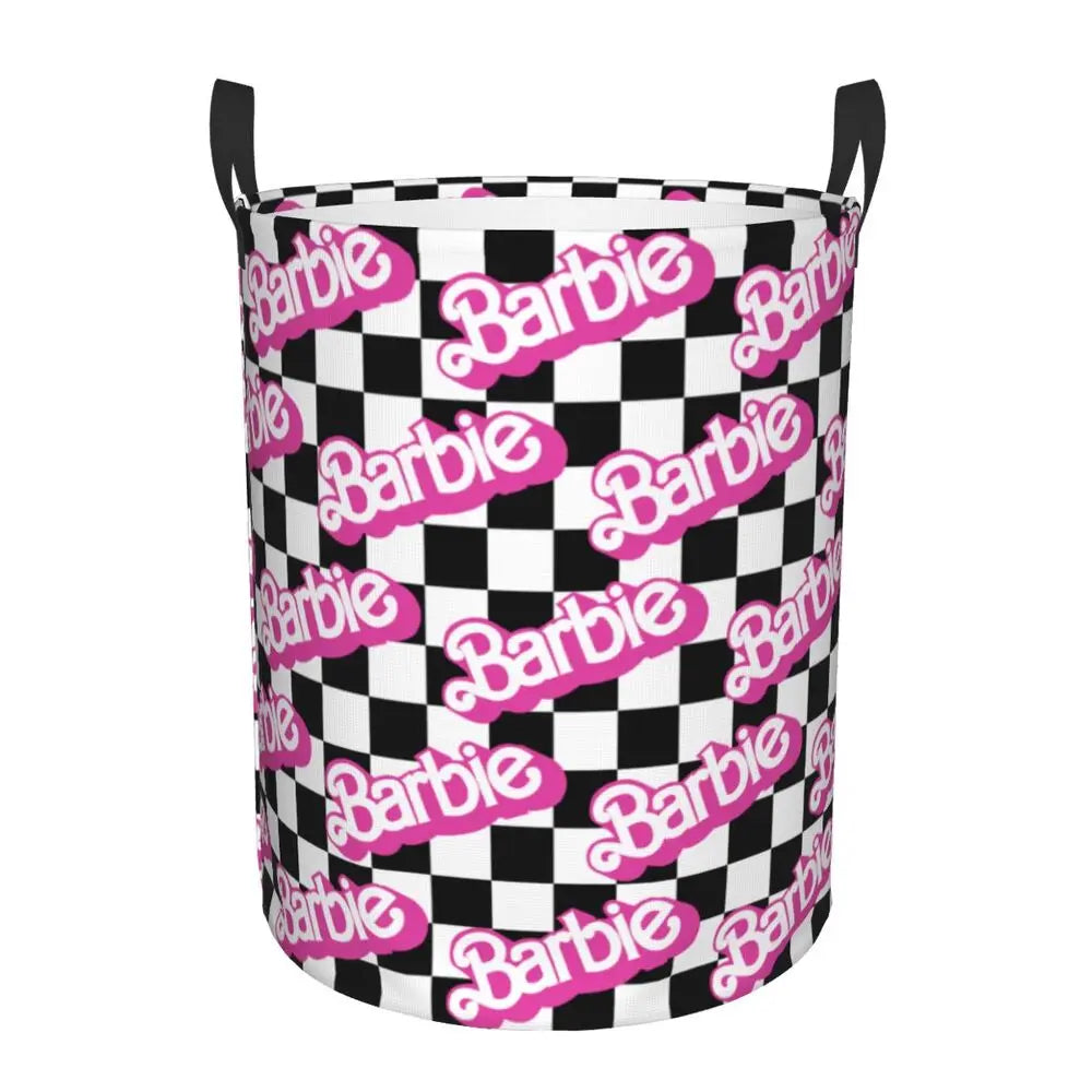 Custom Barbie Logo Laundry Basket – Collapsible Large Capacity Clothes Storage Bin, Disney Baby Hamper