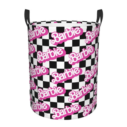 Custom Barbie Logo Laundry Basket – Collapsible Large Capacity Clothes Storage Bin, Disney Baby Hamper