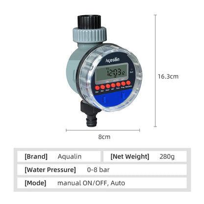 LCD Display Electronic Ball Valve Water Timer - 8 Programs Garden Watering Timer for Efficient Irrigation System