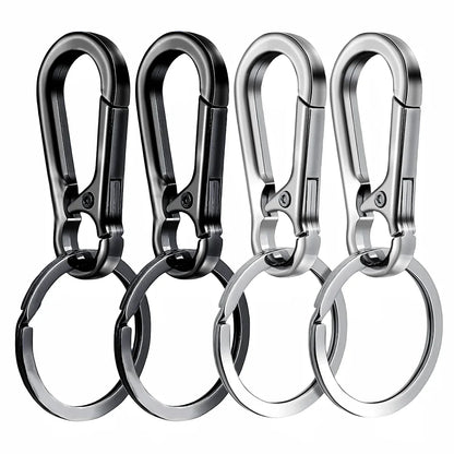 4Pcs Metal Carabiner Clip Keychain – Key Ring Hook Holder Organizer for Car Keys