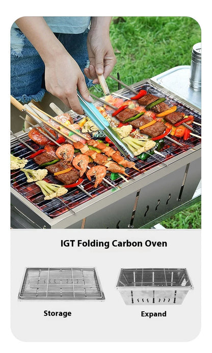 Lohascamping Lightweight Camping Folding Table – Multifunctional IGT Roll Table with Adjustable Legs for BBQ & Desktop Burner