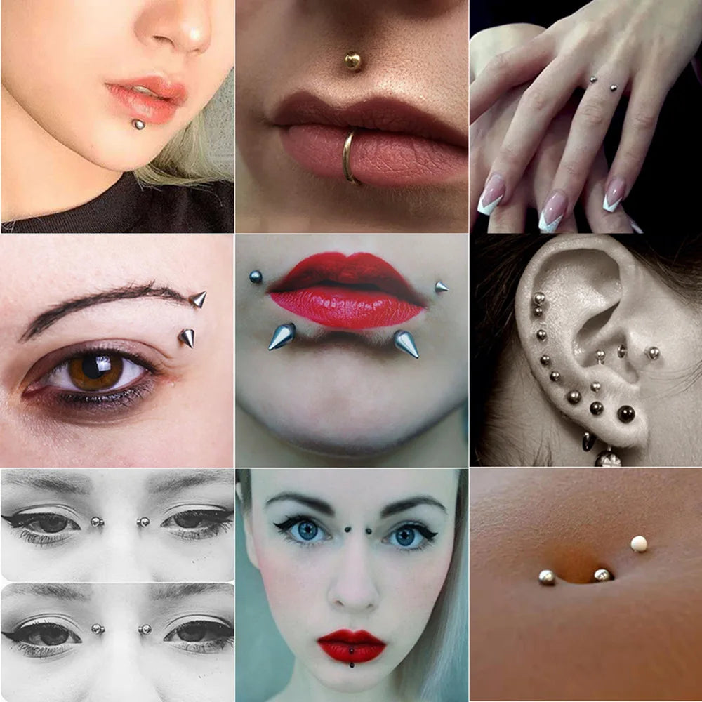 No-Piercing Fake Lip & Eyebrow Studs – Personality Demon Studs, Fake Dimples & Muzzle Rings
