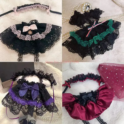 10cm Skullpanda Doll Clothes – Vintage Princess Dress Set with Headwear, Winter Symphony Series