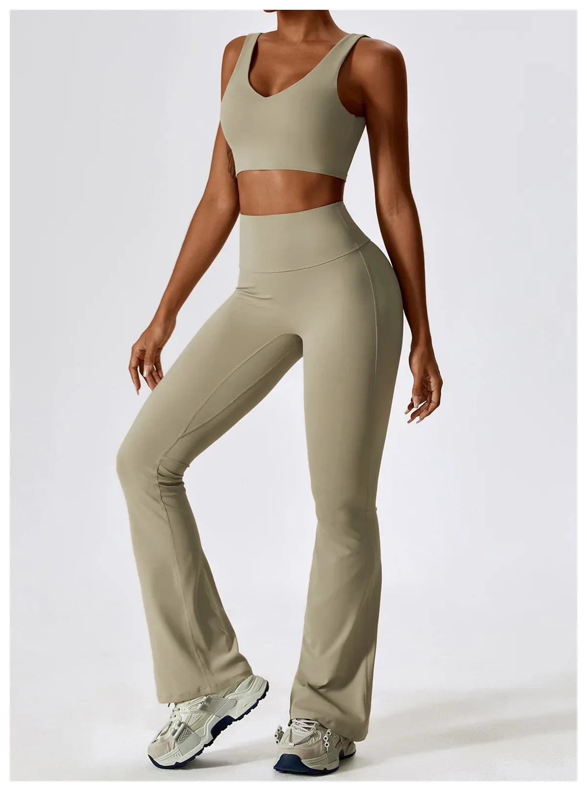 2PCS Seamless Women’s Yoga Set – Long Sleeve Crop Top & Leggings Workout Outfit, Athletic Gym Sportswear
