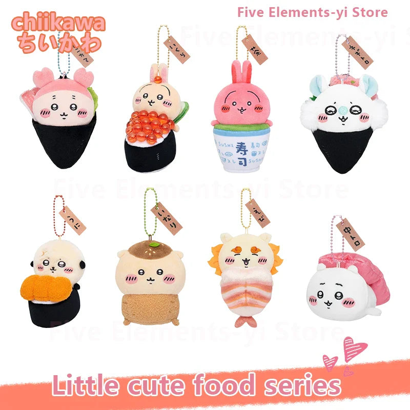 Chiikawa Sushi Series Plush Pendant – Hachiware, Usagi, Caviar, Flying Squirrel & Sea Otter Bag Hanging Doll Gift