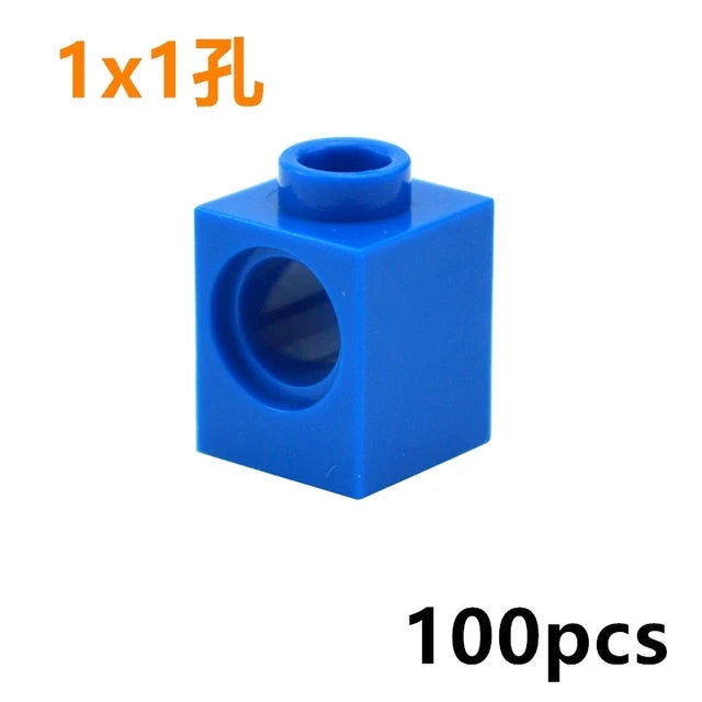 Technical Building Block Long Beam with Holes – Thick MOC Studded Bricks Compatible with 3703, 32018, 3895, 2730, 3894, 3701, 3700