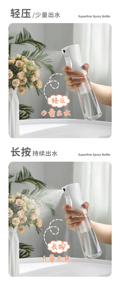 Refillable Hair Spray Bottle – 200/300/500ml Continuous Mist Water Sprayer for Salon & Home Hair Care