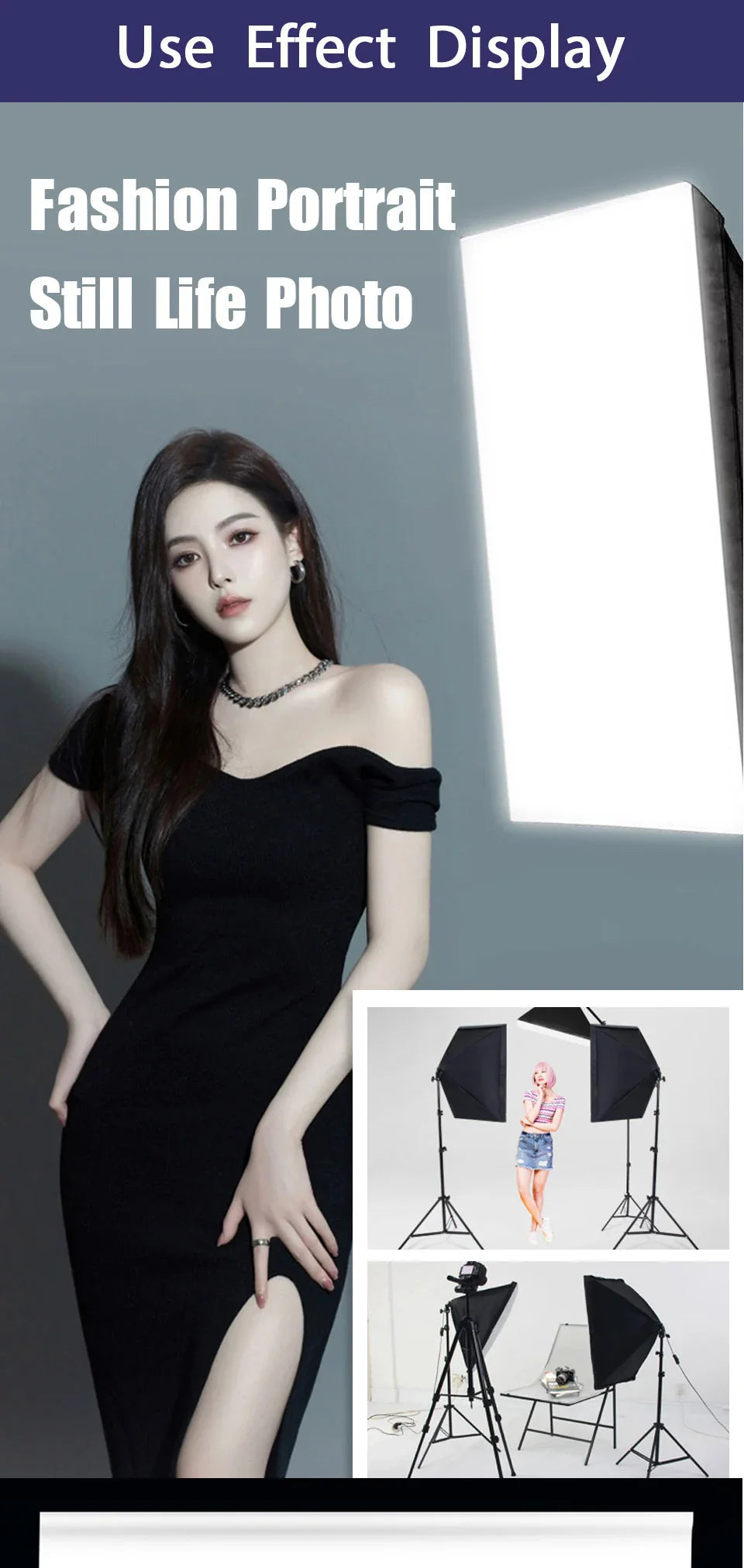 Professional Photography Softbox Lighting Kit – Soft Box with Tripod & E27 Continuous Bulb for Photo Studio