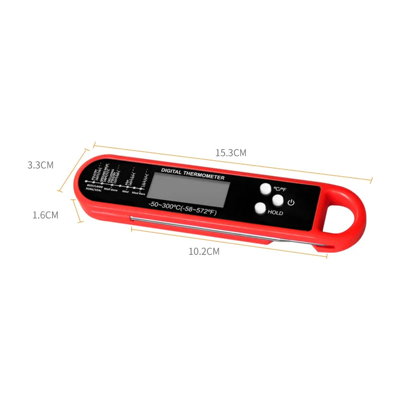 Professional Digital Meat Thermometer – Instant Read High Accuracy Waterproof Cooking Thermometer with Backlit Display for Grill, BBQ, Oven & Kitchen Use
