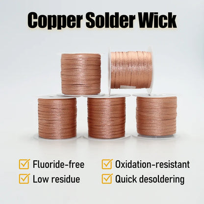 15/8M Solder Wick Desoldering Copper Braid — 2/2.5/3.0mm PCB & BGA Tin Removal Tool